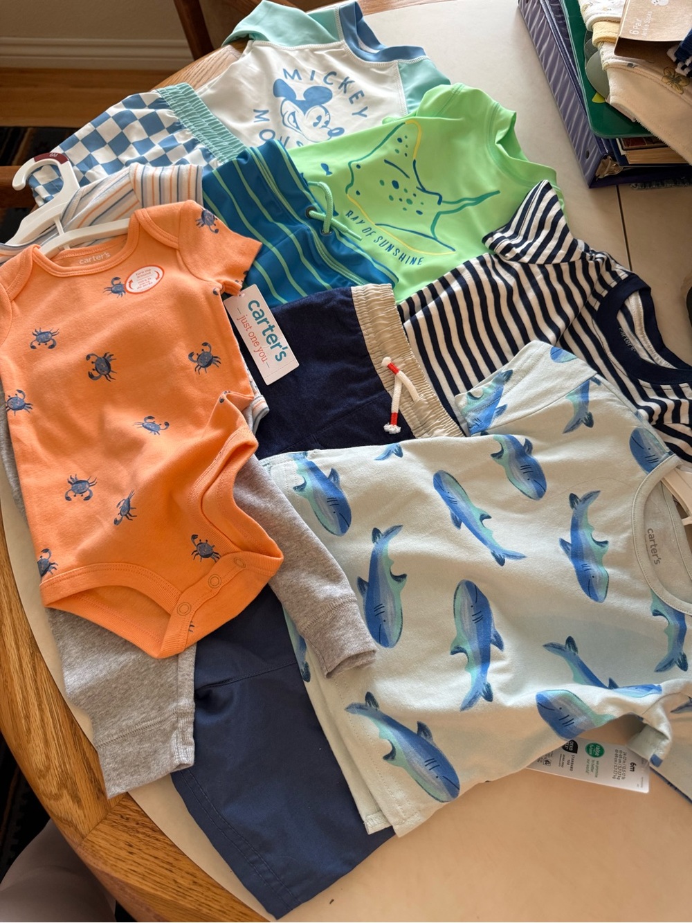 NWT Carter's Baby Boys Mixed Summer Lot - 4 Outfits & 2 Swimsuits